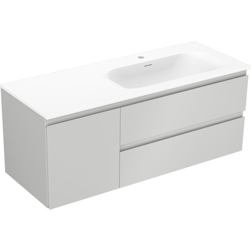 Mexen Orio armoire de salle de bain 120 cm avec lavabo Vela à droite, 2S, 1D, gris mat/blanc mat - 91A13-12047-3-BBFFF62-W23P01