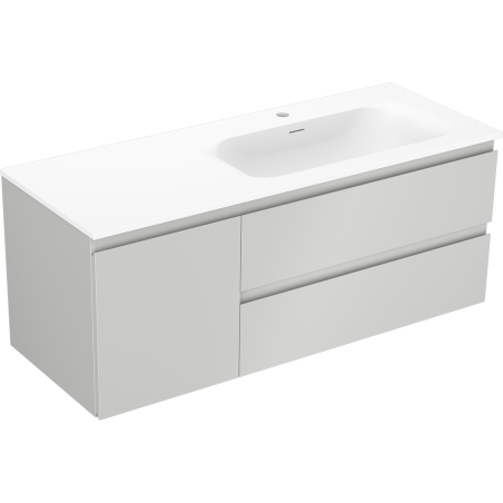 Mexen Orio armoire de salle de bain 120 cm avec lavabo Vela à droite, 2S, 1D, gris mat/blanc mat - 91A13-12047-3-BBFFF62-W23P01