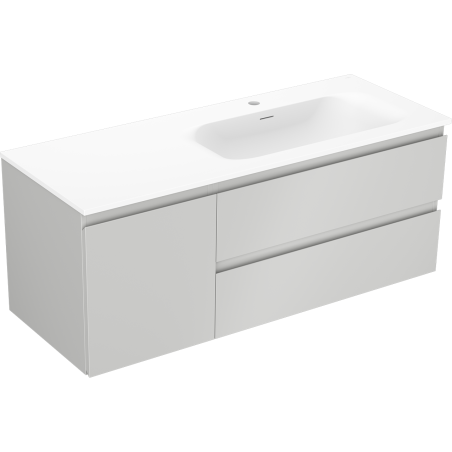 Mexen Orio armoire de salle de bain 120 cm avec lavabo Vela droit, 2S, 1D, gris mat/blanc mat - 91A13-12047-3-BBFFF62-W23P01