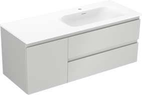 Mexen Orio armoire de salle de bain 120 cm avec lavabo Vela droit, 2S, 1D, gris mat/blanc mat - 91A13-12047-3-BBFFF62-W23P01
