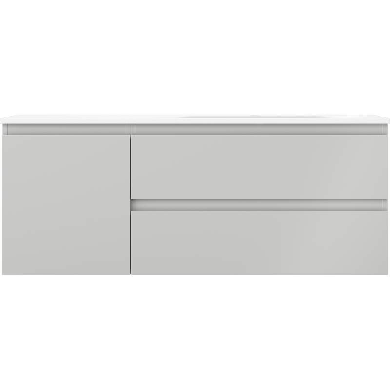 Mexen Orio armoire de salle de bain 120 cm avec lavabo Vela à droite, 2S, 1D, gris mat/blanc mat - 91A13-12047-3-BBFFF62-W23P01