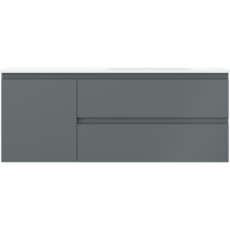 Mexen Orio meuble de salle de bain 120 cm avec lavabo Vela droit, 2S, 1D, graphite mat/blanc mat - 91A13-12047-3-BBFFF66-W23P01