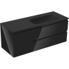 Mexen Orio meuble de salle de bain 120 cm avec lavabo Vela droit, 2S, 1D, noir brillant/noir mat - 91A13-12047-3-BBFFF70-W23P71