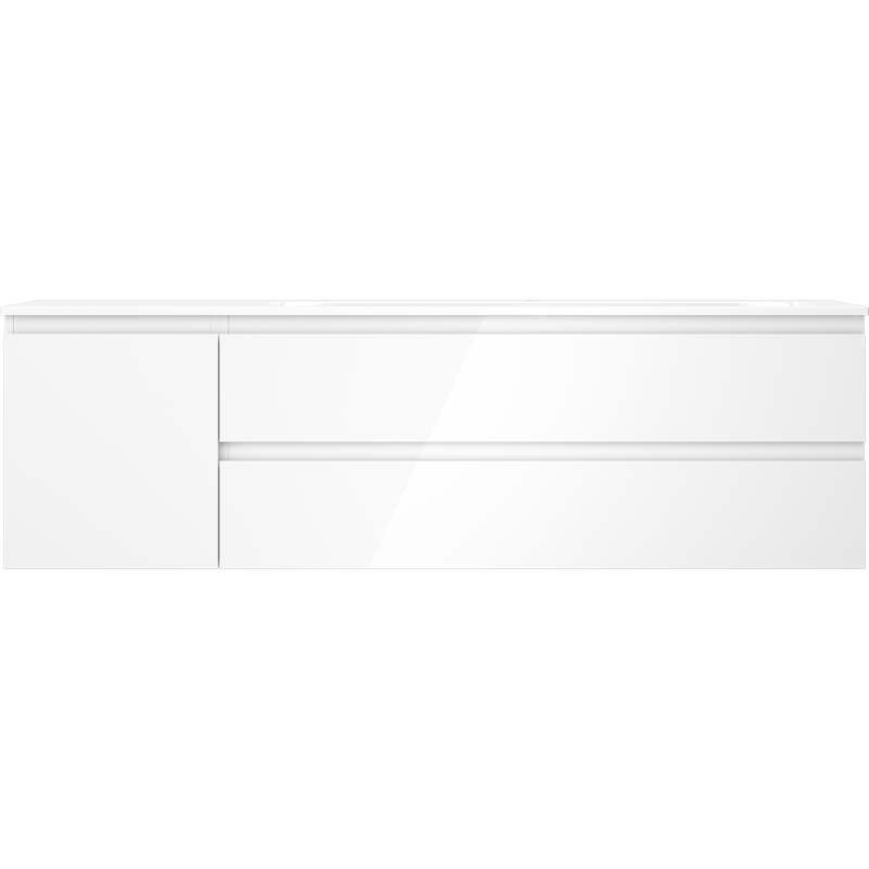 Mexen Orio meuble de salle de bain 160 cm avec lavabo Vela droite, 2S, 1D, blanc brillant - 91A13-16047-3-BBFFF00-W23P00