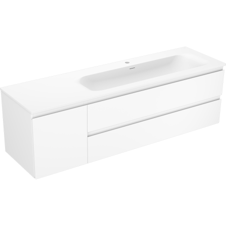 Mexen Orio armoire de salle de bains 160 cm avec lavabo Vela droit, 2S, 1D, blanc mat - 91A13-16047-3-BBFFFF01-W23P01