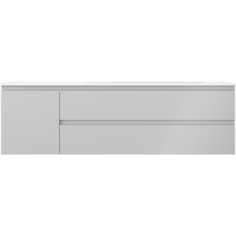 Mexen Orio armoire de salle de bain 160 cm avec lavabo Vela droit, 2 tiroirs, 1 porte, gris mat/blanc mat