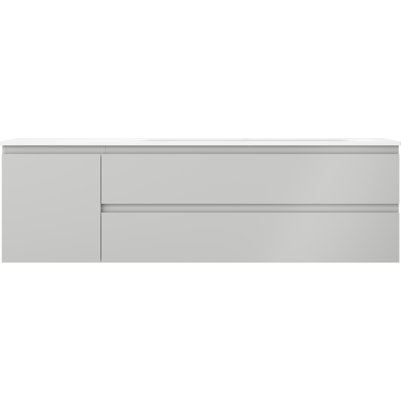 Mexen Orio meuble de salle de bain 160 cm avec lavabo Vela droit, 2S, 1D, gris mat/blanc mat - 91A13-16047-3-BBFFF62-W23P01