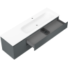 Mexen Orio meuble de salle de bain 160 cm avec lavabo Vela droit, 2S, 1D, graphite mat/blanc mat - 91A13-16047-3-BBFFF66-W23P01