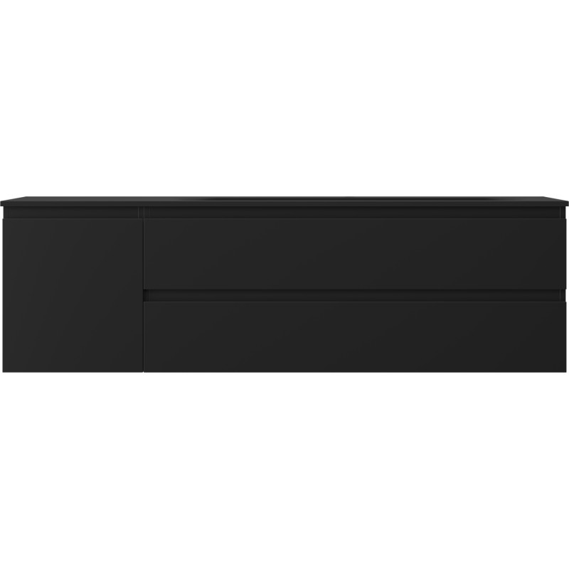 Mexen Orio meuble de salle de bain 160 cm avec lavabo Vela droit, 2S, 1D, noir mat - 91A13-16047-3-BBFFF71-W23P71