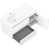 Mexen Rivel armoire de salle de bains 90 cm avec lavabo Vela gauche, 2S, 1D, rainurée, blanc mat - 91A23-09047-3-BBFFF01-W23L01