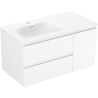 Mexen Rivel meuble de salle de bains 90 cm avec lavabo Vela gauche, 2S, 1D, rainuré, blanc mat - 91A23-09047-3-BBFFF01-W23L01