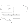 Mexen Rivel meuble de salle de bains 90 cm avec lavabo Vela gauche, 2S, 1D, rainuré, blanc mat - 91A23-09047-3-BBFFF01-W23L01