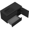 Mexen Rivel meuble de salle de bain 90 cm avec lavabo Vela gauche, 2S, 1D, rainuré, noir mat - 91A23-09047-3-BBFFF71-W23L71