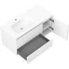 Mexen Rivel armoire de salle de bains 100 cm avec lavabo Vela gauche, 2S, 1D, cannelé, blanc mat - 91A23-10047-3-BBFFF01-W23L01