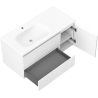 Mexen Rivel meuble de salle de bains 100 cm avec lavabo Vela gauche, 2S, 1D, rainuré, blanc mat - 91A23-10047-3-BBFFF01-W23L01