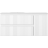 Mexen Rivel armoire de salle de bains 100 cm avec lavabo Vela gauche, 2S, 1D, cannelé, blanc mat - 91A23-10047-3-BBFFF01-W23L01