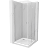 Mexen Lima Duo cabine de douche pliable 80 x 80 cm, transparent, chrome + receveur Flat - 856-080-080-01-02-4010