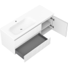 Mexen Rivel armoire de salle de bain 120 cm avec lavabo Vela gauche, 2S, 1D, rainurée, blanc mat - 91A23-12047-3-BBFFF01-W23L01
