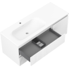 Mexen Rivel armoire de salle de bain 120 cm avec lavabo Vela gauche, 2S, 1D, rainurée, blanc mat - 91A23-12047-3-BBFFF01-W23L01
