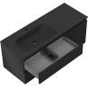 Mexen Rivel meuble de salle de bain 120 cm avec lavabo Vela à gauche, 2S, 1D, rainuré, noir mat - 91A23-12047-3-BBFFF71-W23L71