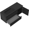 Mexen Rivel meuble de salle de bain 120 cm avec lavabo Vela à gauche, 2S, 1D, rainuré, noir mat - 91A23-12047-3-BBFFF71-W23L71