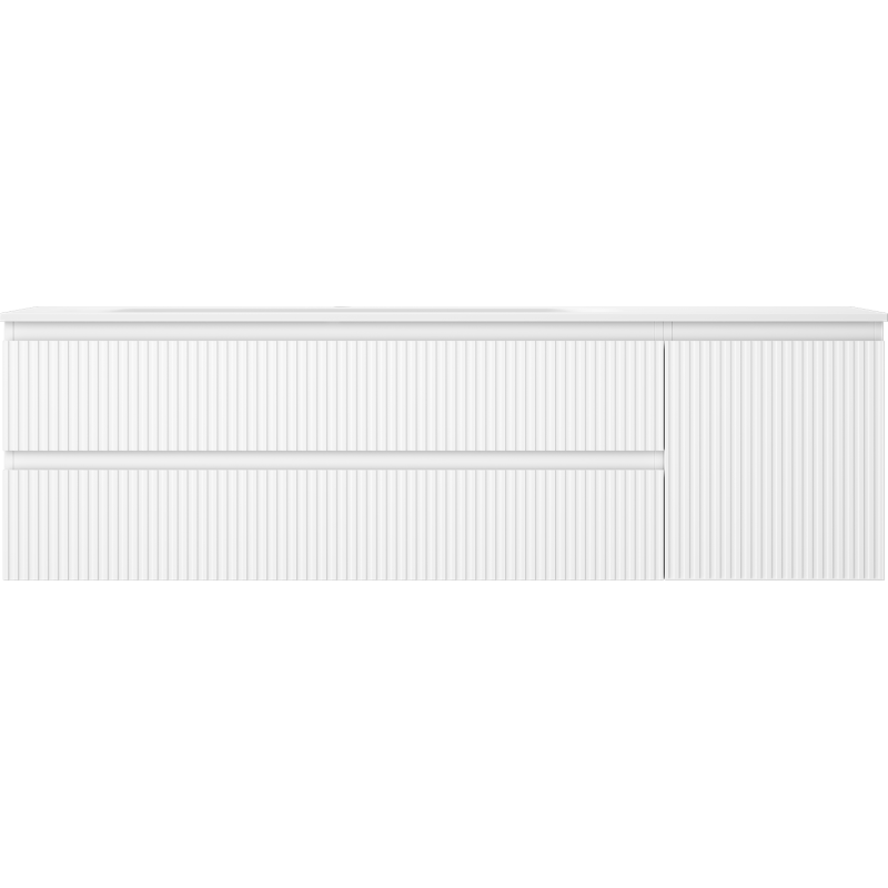 Mexen Rivel meuble de salle de bain 160 cm avec lavabo Vela gauche, 2S, 1D, rainuré, blanc mat - 91A23-16047-3-BBFFF01-W23L01