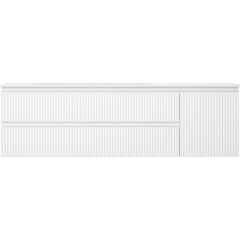 Mexen Rivel meuble de salle de bain 160 cm avec lavabo Vela gauche, 2S, 1P, rainuré, blanc mat - 91A23-16047-3-BBFFF01-W23L01