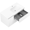 Mexen Rivel meuble de salle de bain 90 cm avec lavabo Vela à droite, 2S, 1D, rainuré, blanc mat - 91A23-09047-3-BBFFF01-W23P01