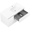 Mexen Rivel meuble de salle de bain 90 cm avec lavabo Vela droit, 2S, 1D, rainuré, blanc mat - 91A23-09047-3-BBFFF01-W23P01