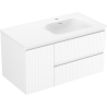 Mexen Rivel meuble de salle de bain 90 cm avec lavabo Vela droit, 2S, 1D, rainuré, blanc mat - 91A23-09047-3-BBFFF01-W23P01