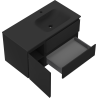 Mexen Rivel armoire de salle de bain 90 cm avec lavabo Vela à droite, 2S, 1D, rainurée, noir mat - 91A23-09047-3-BBFFF71-W23P71