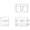 Mexen Rivel armoire de salle de bain 100 cm avec lavabo Vela droit, 2S, 1D, rainurée, blanc mat - 91A23-10047-3-BBFFF01-W23P01