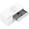 Mexen Rivel armoire de salle de bain 100 cm avec lavabo Vela droit, 2S, 1D, rainurée, blanc mat - 91A23-10047-3-BBFFF01-W23P01