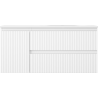 Mexen Rivel armoire de salle de bain 100 cm avec lavabo Vela droit, 2S, 1D, rainurée, blanc mat - 91A23-10047-3-BBFFF01-W23P01