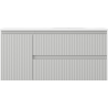 Mexen Rivel meuble de salle de bain 100 cm avec lavabo Vela à droite, 2S, 1D, cannelé, gris/blanc mat