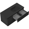 Mexen Rivel meuble de salle de bain 120 cm avec lavabo Vela à droite, 2S, 1D, rainuré, noir mat - 91A23-10047-3-BBFFF71-W23P71