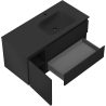 Mexen Rivel meuble de salle de bain 120 cm avec lavabo Vela à droite, 2S, 1D, rainuré, noir mat - 91A23-10047-3-BBFFF71-W23P71