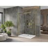 Mexen Omega cabine de douche coulissante 130 x 80 cm, transparent, dorée + receveur plat - 825-130-080-50-00-4010