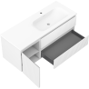 Mexen Rivel armoire de salle de bains 120 cm avec lavabo Vela droit, 2T, 1P, nervurée, blanc mat - 91A23-12047-3-BBFFF01-W23P01
