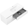 Mexen Rivel armoire de salle de bains 120 cm avec lavabo Vela droit, 2T, 1P, nervurée, blanc mat - 91A23-12047-3-BBFFF01-W23P01