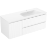Mexen Rivel meuble de salle de bains 120 cm avec lavabo Vela droit, 2S, 1D, rainuré, blanc mat - 91A23-12047-3-BBFFF01-W23P01