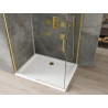 Mexen Omega cabine de douche coulissante 130 x 80 cm, transparente, or + receveur plat - 825-130-080-50-00-4010