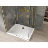 Mexen Omega cabine de douche coulissante 130 x 80 cm, transparent, dorée + receveur plat - 825-130-080-50-00-4010