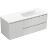 Mexen Rivel meuble de salle de bain 120 cm avec lavabo Vela à droite, 2T, 1P, rainuré, gris/blanc mat