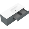 Mexen Rivel meuble de salle de bain 120 cm avec lavabo Vela à droite, 2S, 1D, rainuré, graphite/blanc mat