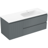 Mexen Rivel meuble de salle de bain 120 cm avec lavabo Vela à droite, 2S, 1D, rainuré, graphite/blanc mat