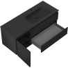 Mexen Rivel meuble de salle de bain 120 cm avec lavabo Vela à droite, 2S, 1D, rainuré, noir mat - 91A23-12047-3-BBFFF71-W23P71