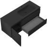 Mexen Rivel meuble de salle de bain 120 cm avec lavabo Vela droit, 2S, 1D, rainuré, noir mat - 91A23-12047-3-BBFFF71-W23P71