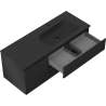 Mexen Rivel meuble de salle de bain 120 cm avec lavabo Vela à droite, 2S, 1D, rainuré, noir mat - 91A23-12047-3-BBFFF71-W23P71