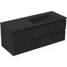 Mexen Rivel meuble de salle de bain 120 cm avec lavabo Vela à droite, 2S, 1D, rainuré, noir mat - 91A23-12047-3-BBFFF71-W23P71
